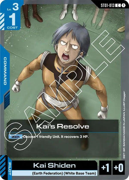 ST01-013 - Kai’s Resolve - Heroic Beginnings - Gundam Card Game