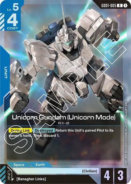 GD01-005 - Unicorn Gundam (Unicorn Mode) - Newtype Rising - Gundam Card Game