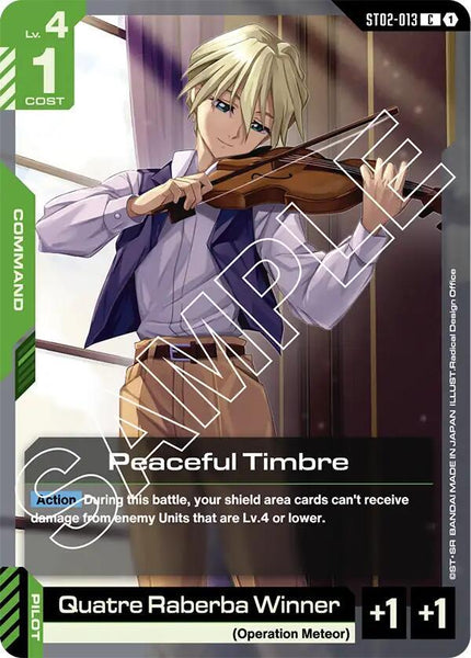 ST02-013 - Peaceful Timbre / Quatre Raberba Winner - Wings of Advance - Gundam Card Game