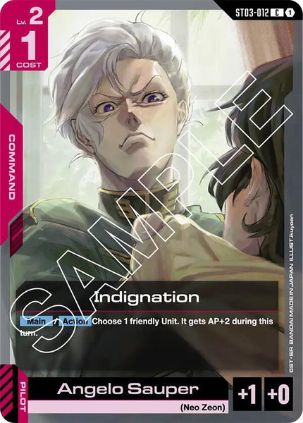 ST03-012 - Indignation / Angelo Sauper - Zeon’s Rush - Gundam Card Game