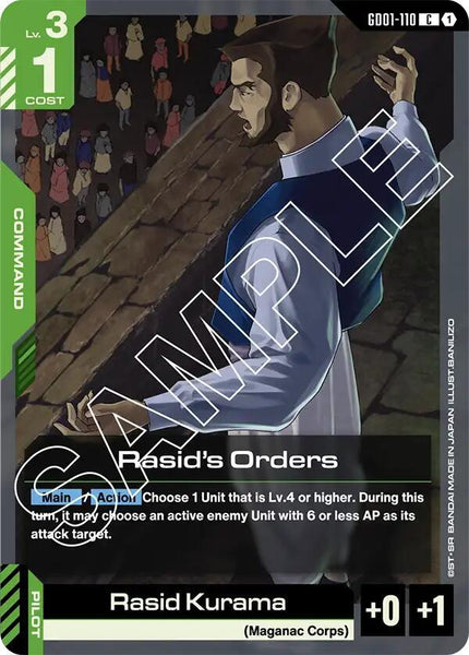 GD01-110 - Rasid’s Orders - Newtype Rising - Gundam Card Game