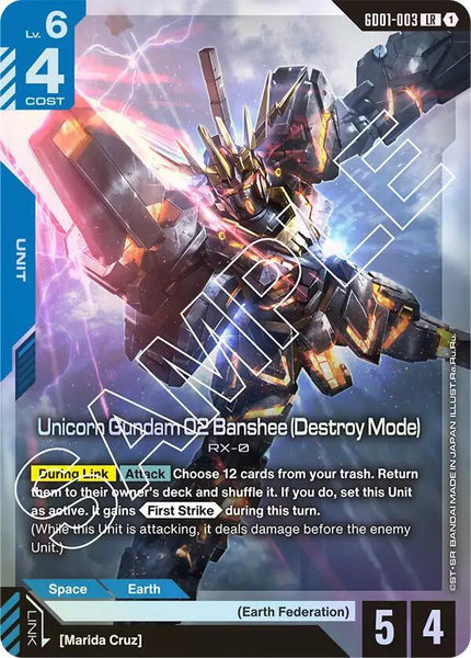 GD01-003 (LR) - Unicorn Gundam 02 Banshee (Destroy Mode) - Newtype Rising - Gundam Card Game